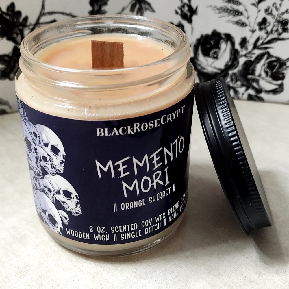 8 oz. ORANGE SHERBET Candle • Memento Mori • Soy Wax Container Candle in Jar
